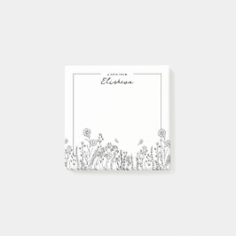 Bloco De Notas Desenho Floral Minimalista de Script na moda