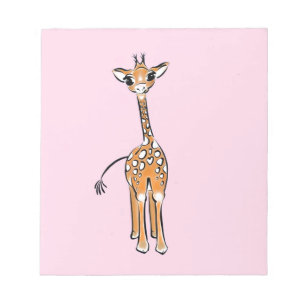 Bloco De Notas Desenho girafa bonito, animais safari