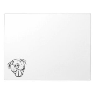 Bloco De Notas desenho pitbull simples amantes de cães preto bran