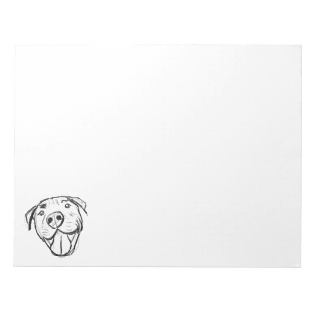 Bloco De Notas desenho pitbull simples amantes de cães preto bran (Frente)