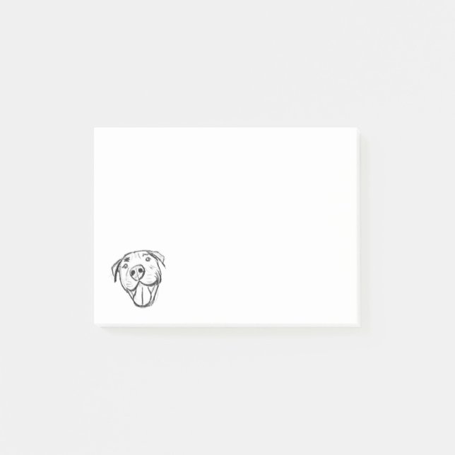 Bloco De Notas desenho pitbull simples amantes de cães preto bran (Frente)