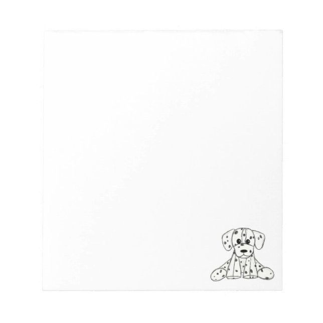 Bloco De Notas Desenho simples de um cão dalmata de pelúcia em pr (Frente)