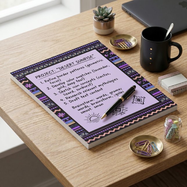 Bloco De Notas Desenho tribal roxo (Criador carregado)
