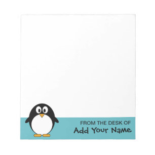 Bloco De Notas Desenhos animados bonitos do pinguim com área par