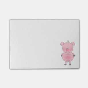 Bloco De Notas Desenhos animados cor-de-rosa alegres do porco