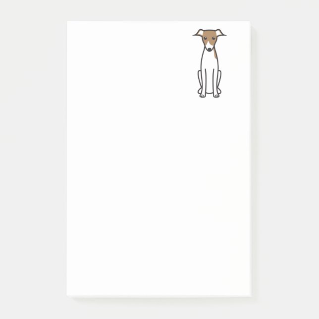 Bloco De Notas Desenhos animados do cão do galgo italiano (Frente)