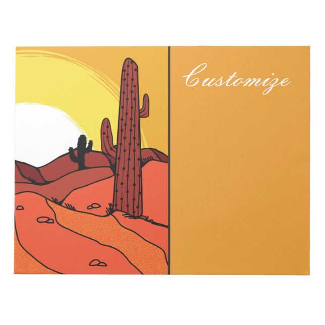 Bloco De Notas Desert Cactus Sunset Thunder_Cove (Frente)