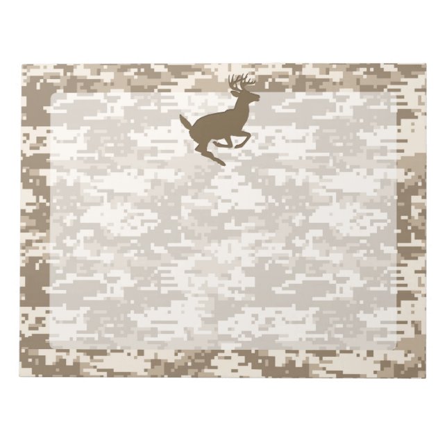 Bloco De Notas Desert Digital Camouflage Deer Camo Patterno (Frente)