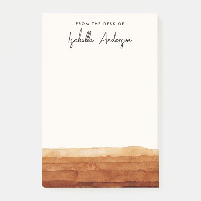 Bloco De Notas Deserto de Abstrato de Aquarela Personalizada Eleg (Frente)