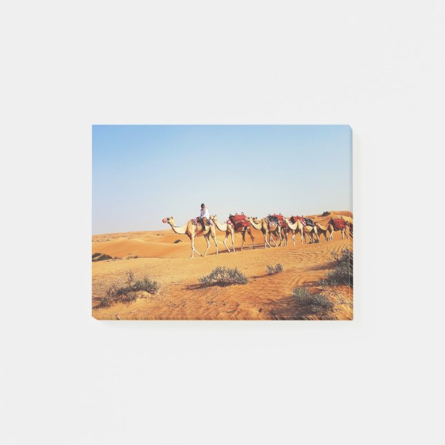 Bloco De Notas Deserto do Dubai e camelos (Frente)
