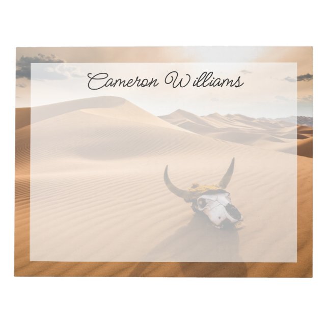 Bloco De Notas Desertos | Dunas De Areia De Vaca (Frente)