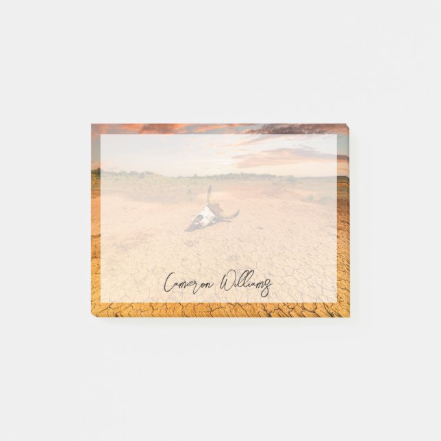 Bloco De Notas Deserts | Desert with Cow Skull (Frente)