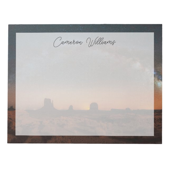 Bloco De Notas Deserts | Starry Sky Over A Desert Landscape (Frente)