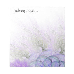 Bloco De Notas Design abstrato laçado roxo e azul da flor