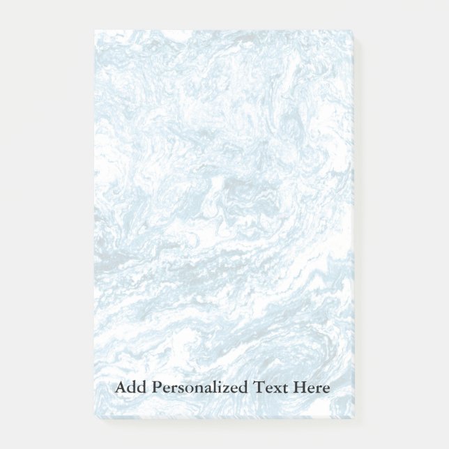 Bloco De Notas Design abstrato marcado| Azul e branco (Frente)