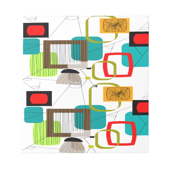 Bloco De Notas Design abstrato moderno do século médio (Frente)