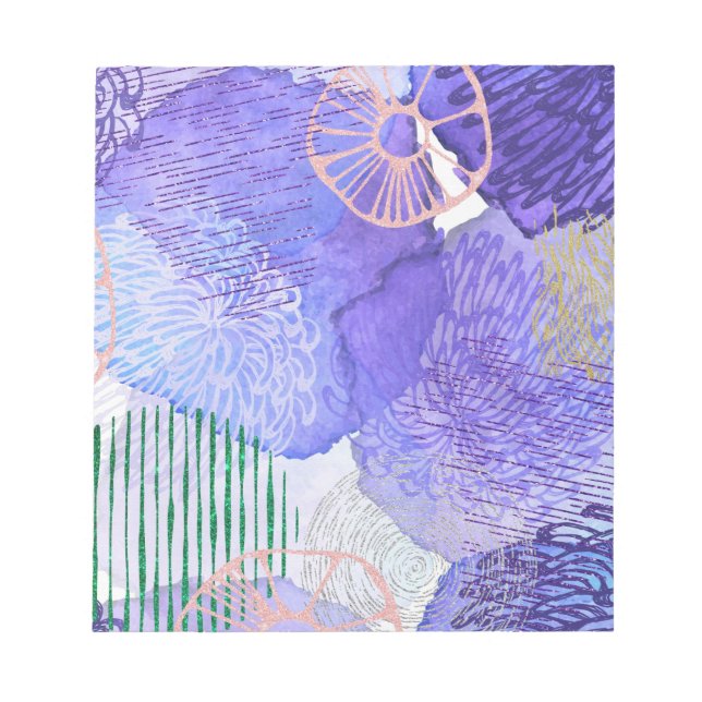 Bloco De Notas Design Abstrato Roxo (Frente)
