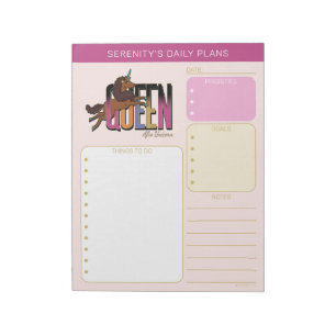 Bloco De Notas Design Afro Rainha Unicórnio