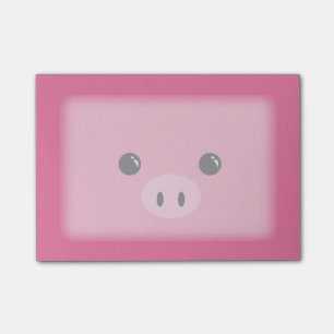 Bloco De Notas Design animal bonito da cara do leitão cor-de-ros