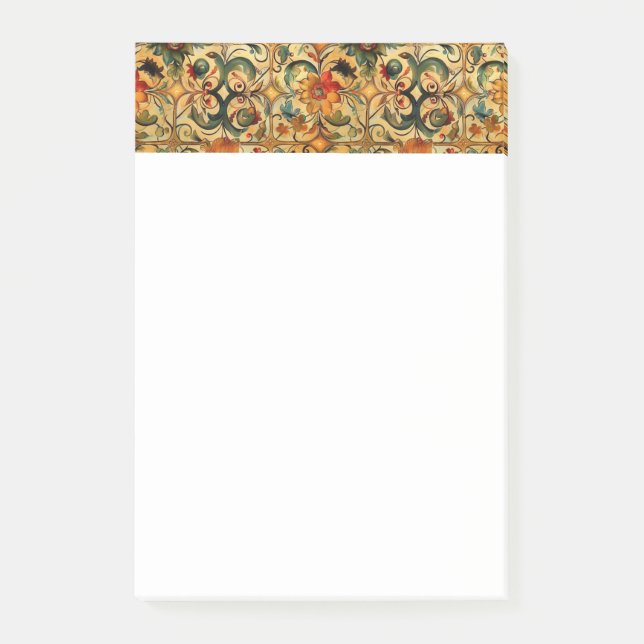 Bloco De Notas Design Botânico de Idade do ouro (Frente)