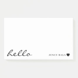 Bloco De Notas Design Branco Limpo Coração Minimalista Moderno