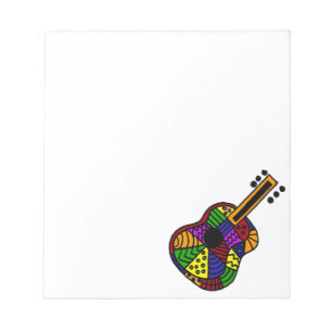 Bloco De Notas Design colorido UV da guitarra da arte popular