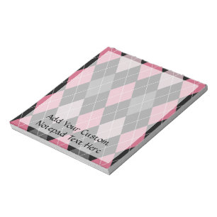 Bloco De Notas Design com padrão de cor rosa, Cinza e árgula pr