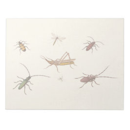 Bloco De Notas Design com sete insetos diferentes