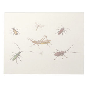 Bloco De Notas Design com sete insetos diferentes