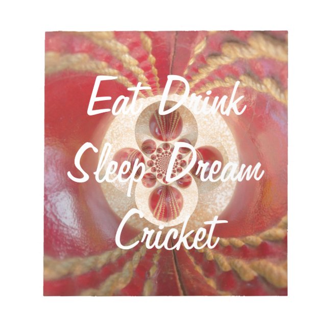 Bloco De Notas Design de bolas de críquete vermelhas (Frente)