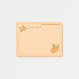 Bloco De Notas Design de Borda de Laranja Cítrica Quente