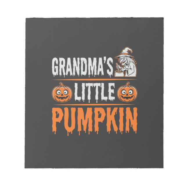 Bloco De Notas Design de Bruxa de Halloween da Pequena Abóbora da (Frente)