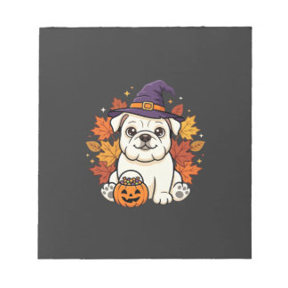Bloco De Notas Design de cachorro de abóbora de Halloween de Bull