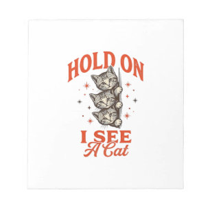 Bloco De Notas Design de Camisa Vintage Divertido Gato Segure-se