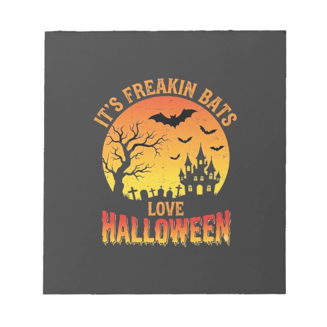 Bloco De Notas Design de Castelo Assombrado de Halloween que os M (Frente)