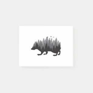 Bloco De Notas Design de cor cinza para floresta de ouriços-cache