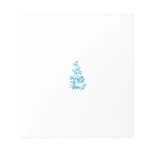 Bloco De Notas Design de decoração de turquesa média, azul escura (Frente)