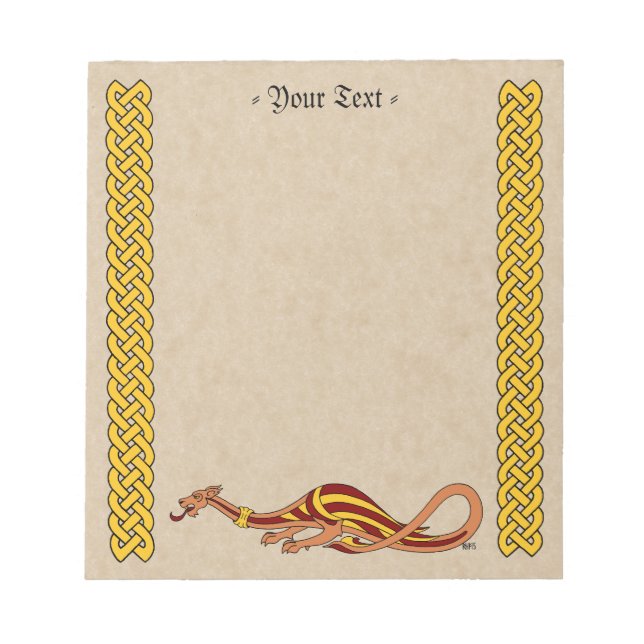 Bloco De Notas Design de Dragão Medieval 2015 (Frente)