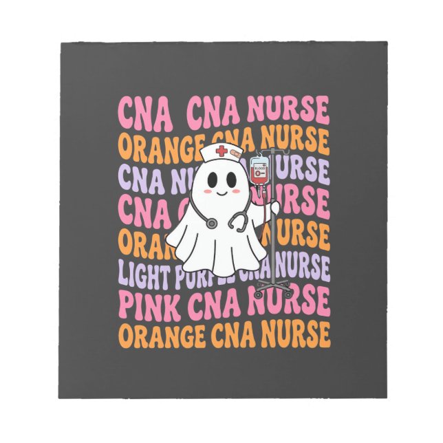 Bloco De Notas Design de Fantasma de Enfermeira CNA de Halloween (Frente)