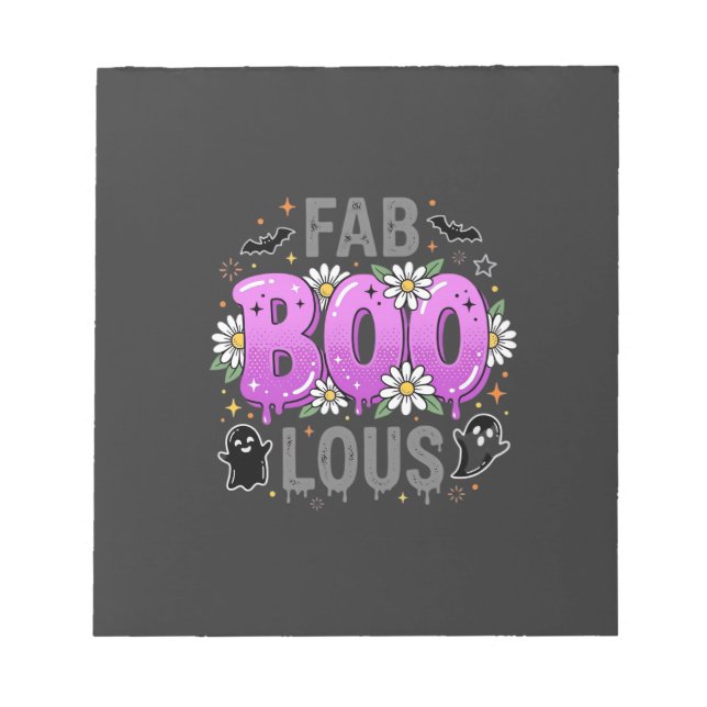 Bloco De Notas Design de Fantasma de Halloween Fab Boo Lous_1 (Frente)
