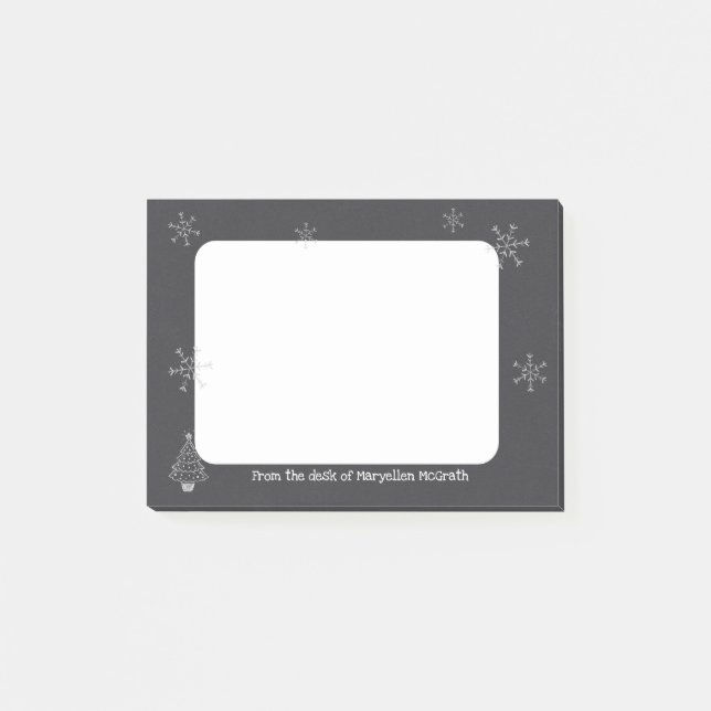 Bloco De Notas Design de Floco de Neve Personalizado (Frente)