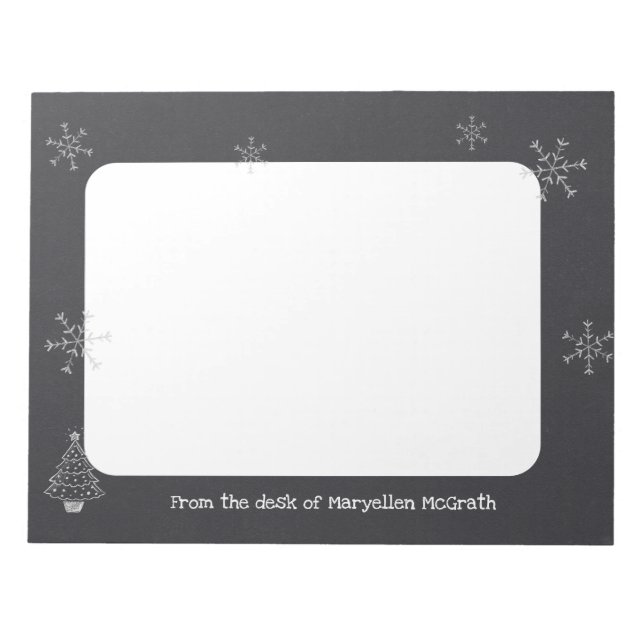 Bloco De Notas Design de Floco de Neve Personalizado (Frente)