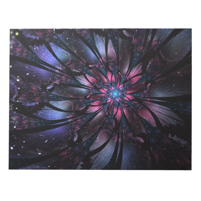Bloco De Notas design de flor fractal abstrato. (Frente)