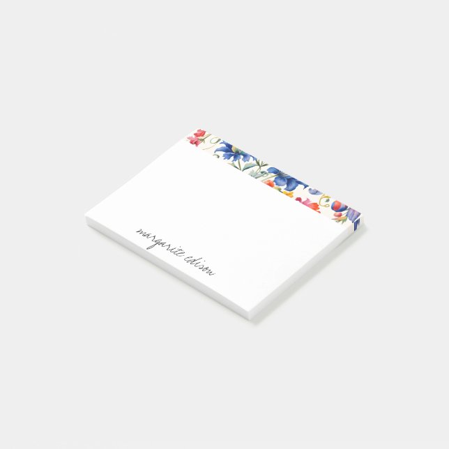 Bloco De Notas Design de Florestas Vermelhos Azuis (Inclinado)