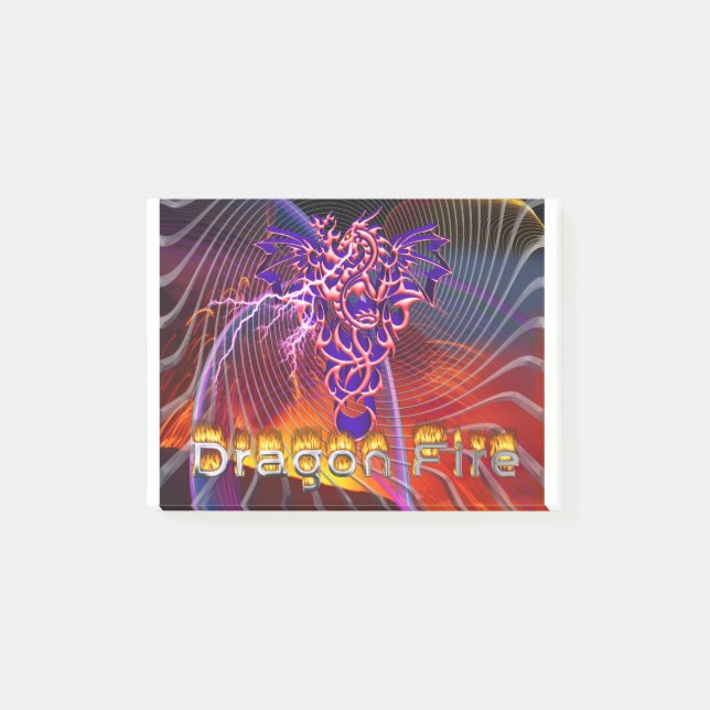 Bloco De Notas Design de Fogo de Dragão Impressionante (Frente)