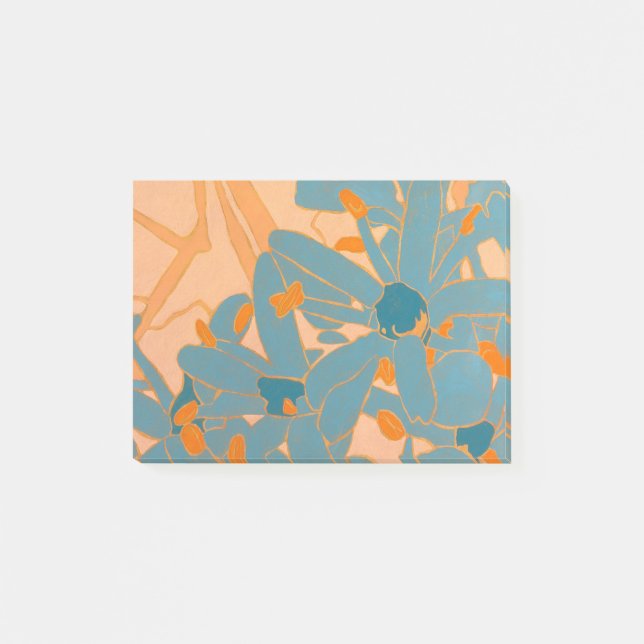 Bloco De Notas Design de Folha Contemporâneo Pêssego (Frente)