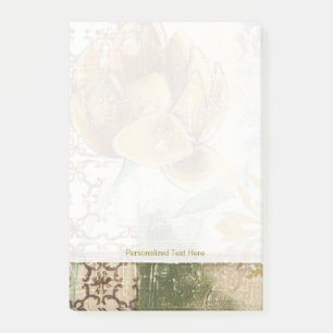 Bloco De Notas Design de Fresco Decorativo com Flor Global