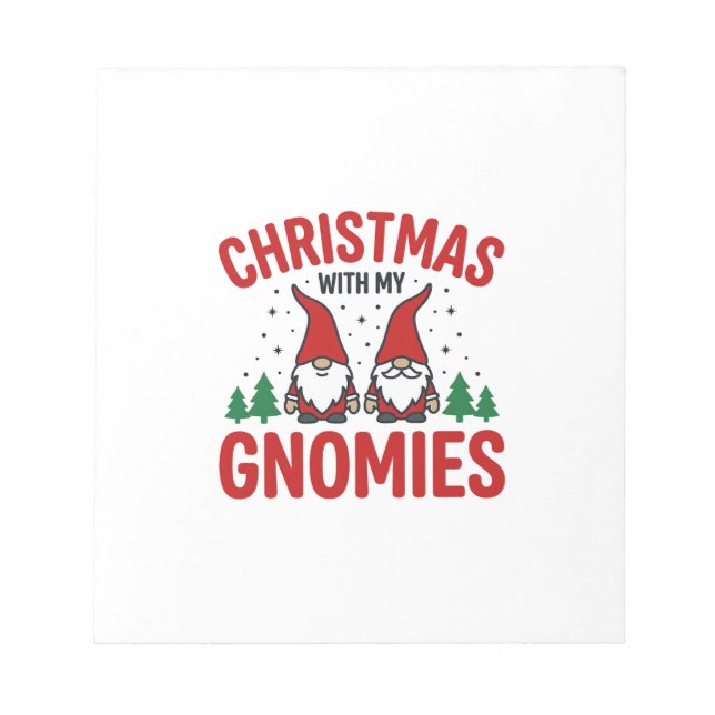 Bloco De Notas Design de Gnome de Natal Gnomies de Feriado (Frente)