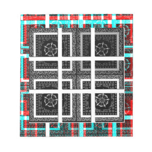 Bloco De Notas Design de Gráficos Preto, Branco e Vermelho com Ve