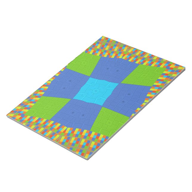 Bloco De Notas Design de Impressão de Arte Ciana Azul Belo e Belo (Inclinado)